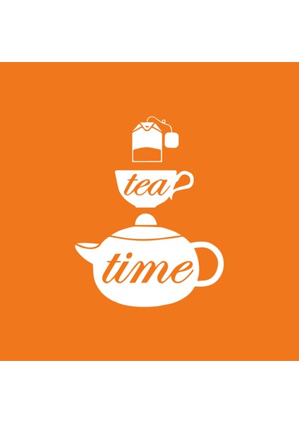 Tea Time Çay Zamanı Figürlü Ahşap Mutfak Duvar Dekorasyonu