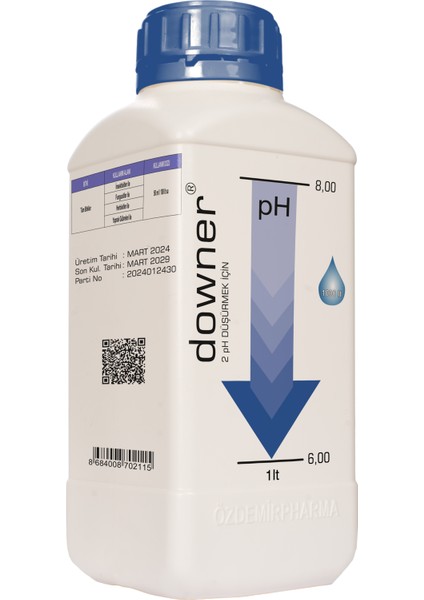 Özdemir Pharma Downer ( Ph Düşürücü ve Etkinlik Arttırıcı ) 1 Lt