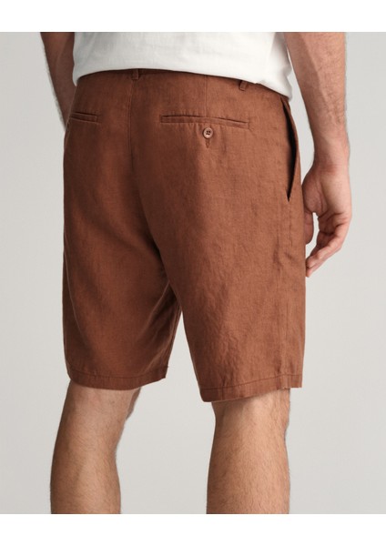 Erkek Kahverengi Relaxed Fit Keten Şort 205073.278 indirimleri