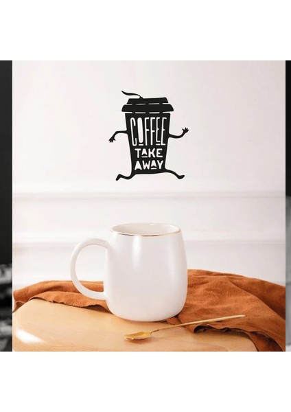 Coffee Take Away Kahve Temalı Duvar Dekorasyonu Ahşap