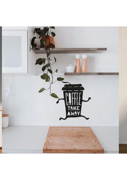 Coffee Take Away Kahve Temalı Duvar Dekorasyonu Ahşap