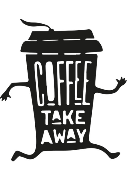 Coffee Take Away Kahve Temalı Duvar Dekorasyonu Ahşap