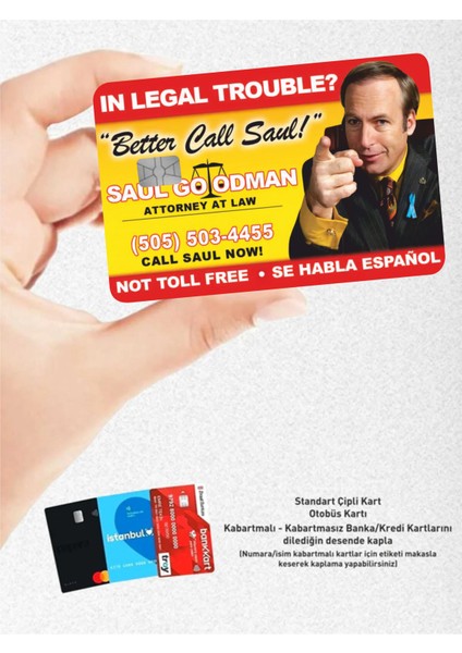 Hediyene Bak Better Call Saul Kartvizit Kredi Kartı & Akbil Sticker Kaplama