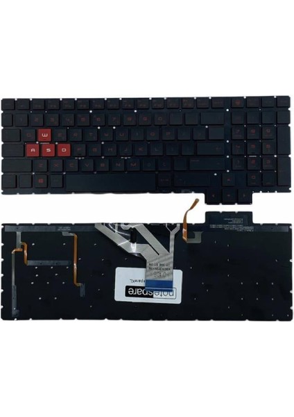 Hp ile Uyumlu Omen 15-CE007NT (2CJ35EA), 15-CE008NT (2GR89EA) Notebook Klavye Işıklı Siyah Tr