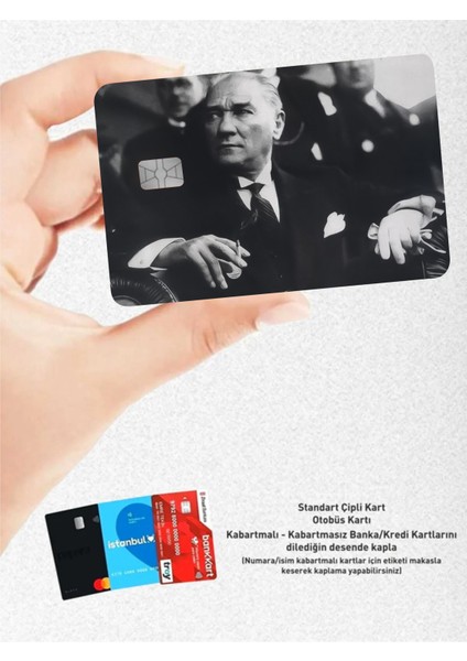 Hediyene Bak Mustafa Kemal Atatürk Kart Kaplama Sticker Kart Etiketi