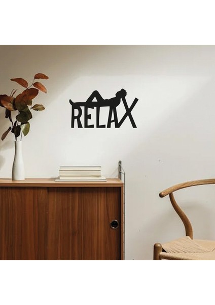 Relax Yazılı Ahşap Duvar Dekoru - 20X35 cm - Çift Taraflı Bant ile Kolay Montaj