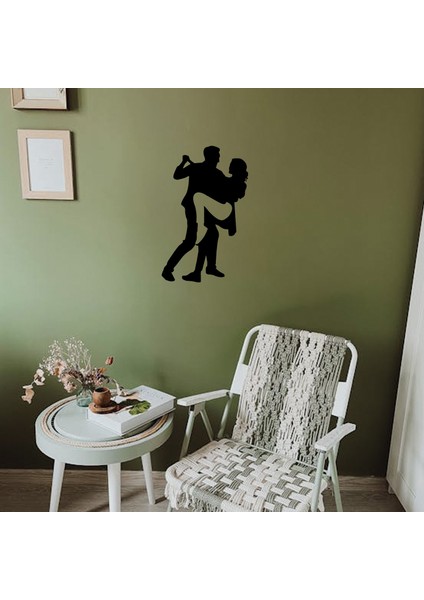 Ahşap Love Tango Dans Eden Çift Duvar Dekoru - Kolay Montaj - 30X20 cm fiyatları