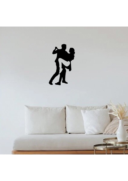 Ahşap Love Tango Dans Eden Çift Duvar Dekoru - Kolay Montaj - 30X20 cm modelleri