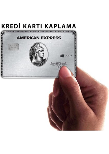 Hediyene Bak Silver American Express Kart Kaplama Sticker Kart Etiketi