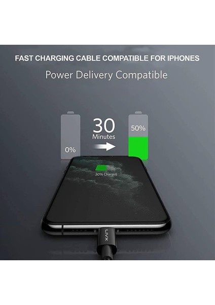 Horizontal 27W Type C To Lightning 25 cm Iphone Ipad Uyumlu Hızlı Şarj ve Data Kablosu Ipblt-25