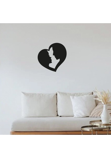 Kalp Içinde Çift Romantik Ahşap Duvar Dekoru - 3 mm Mdf - 35X35 cm modelleri
