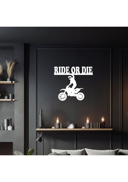 Ride Or Die Motorsiklet Ahşap Duvar Dekorasyonu