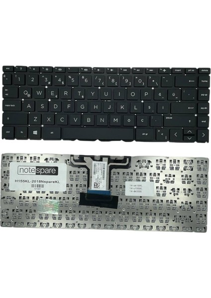 Hp ile Uyumlu 14-CF0002NT, 14-CF0004NT, 14-CF0011NT, 14-CF0012NT Notebook Klavye Siyah Tr