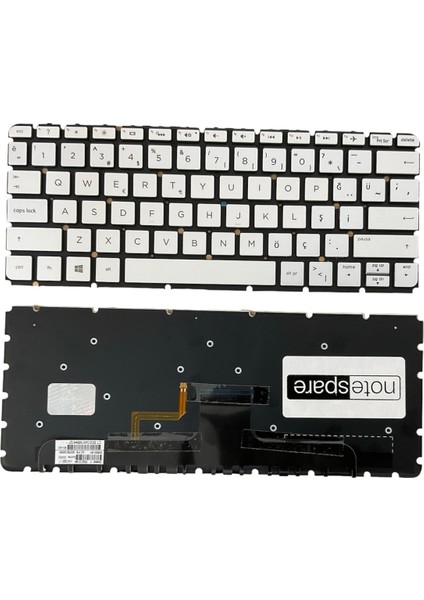 Hp ile Uyumlu Envy 13-AB004NT (Z3C45EA), 13-AB005NT (Z3C45EA) Klavye Işıklı Gümüş Gri Tr