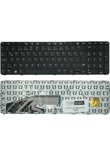 Hp ile Uyumlu Probook 450 G4 (Y8A00EA), 450 G4 (Y8A23EA) Notebook Klavye Siyah Tr