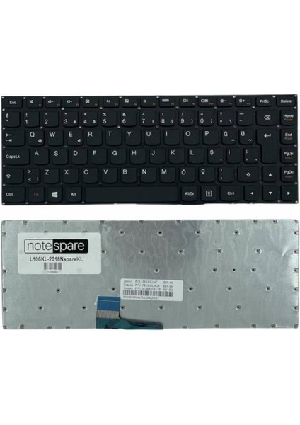 Lenovo ile Uyumlu E3170 80KX, E31-70 80KX, E3180 80MX, E31-80 80MX Notebook Klavye Siyah Tr