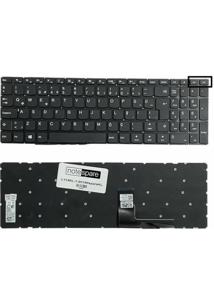 Lenovo ile Uyumlu PK1311S2A05, PM5NR-TR Notebook Klavye Siyah Power Tuşsuz Versiyon Tr