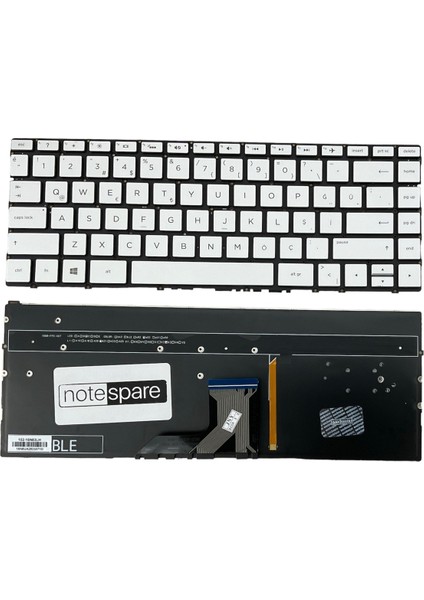 Hp ile Uyumlu Spectre X360 13-AC001NT Z9D72EA Notebook Klavye Işıklı Gümüş Gri Tr