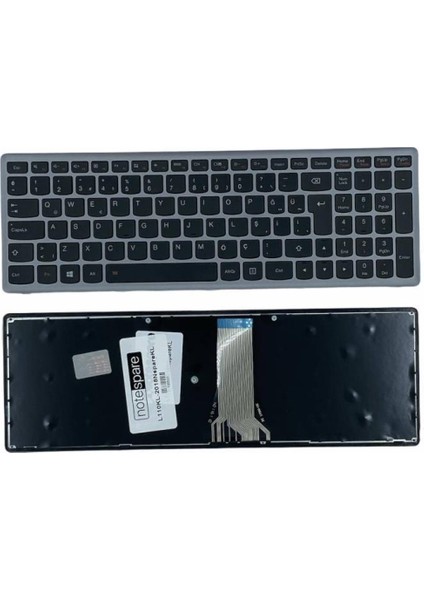 Lenovo ile Uyumlu Ideapad Flex 15 Type 20309, Flex 15 Type 80C5 Notebook Klavye Gümüş Gri Tr
