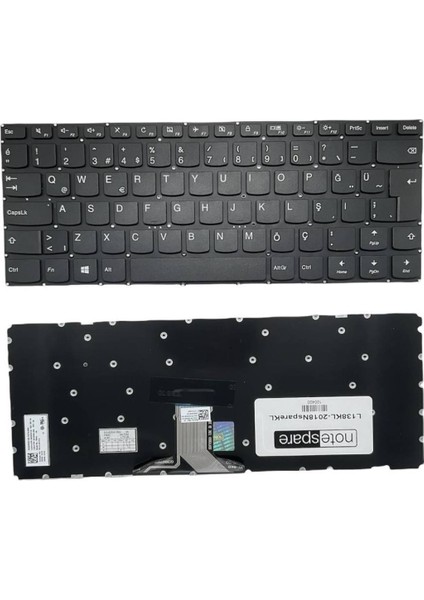 Lenovo ile Uyumlu Yoga 510-14AST, 510-14ISK, 710-14IKB, 710-14ISK Notebook Klavye Siyah Tr