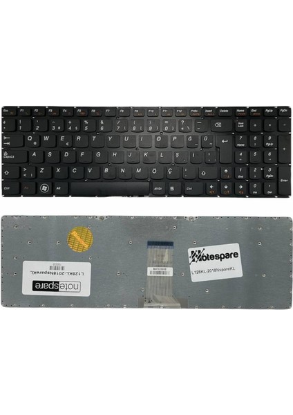 Lenovo ile Uyumlu Ideapad B5400 Type 20278, B5400 Type 20279 Notebook Klavye Siyah Tr
