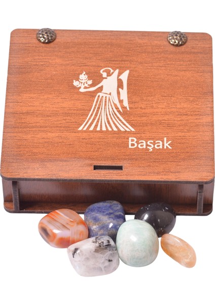 Başak Burcu Doğal Taş Set - Ahşap Kutulu