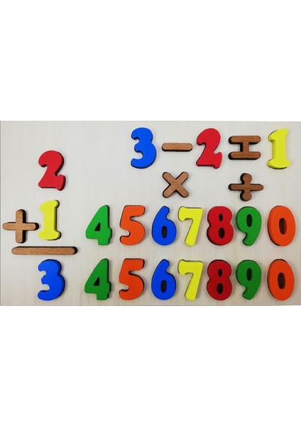 Ahşap Puzzle 4’lü Yapboz Seti Sayılar Alfabe Matematik Geometrik Şekiller Renkli