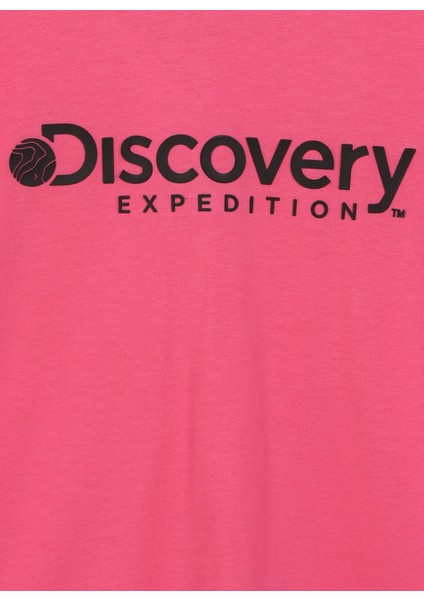 Pembe Kız Çocuk Bisiklet Yaka Baskılı T-Shirt Rogers Gırl modelleri