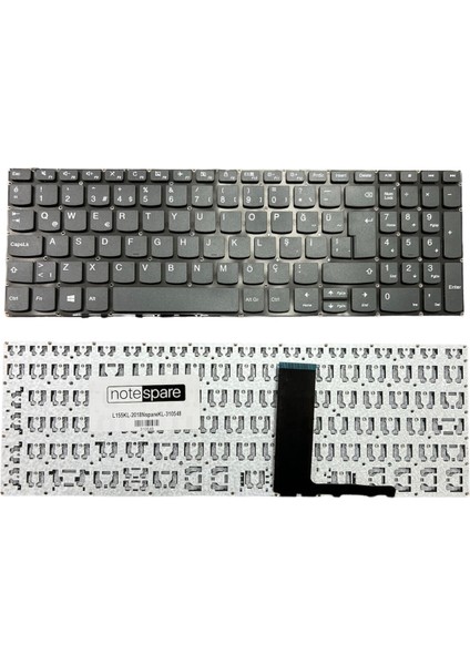 Lenovo ile Uyumlu V15-ADA 82C7007KTX Klavye Füme Tr Power Tuşsuz Versiyon