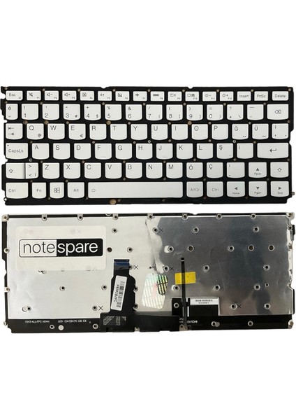 Lenovo ile Uyumlu 5CB0K93850, 5CB0K93875 Notebook Klavye Işıklı Gümüş Gri Tr