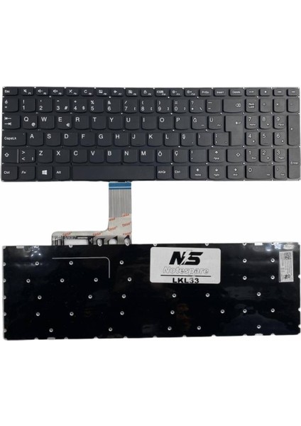 Lenovo ile Uyumlu Ideapad 510-15IKB, 510-15ISK Notebook Klavye Siyah Tr