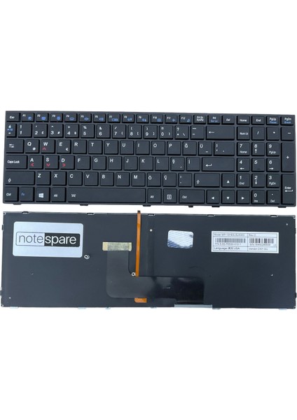 Monster ile Uyumlu 6-80-P6500-010-1, 6-80-P6500-012-1 Notebook Klavye Işıklı Siyah Tr