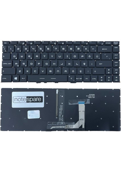 Msi ile Uyumlu MS-16R4, MS-16R5, MS-16R6 Klavye Işıklı Siyah Tr Küçük Enter Versiyon