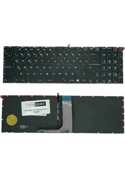 Msi ile Uyumlu GL72 6QD-201TR, GL72 6QE-1025TR, GL72 6QF-641XTR Notebook Klavye Işıklı Siyah Tr