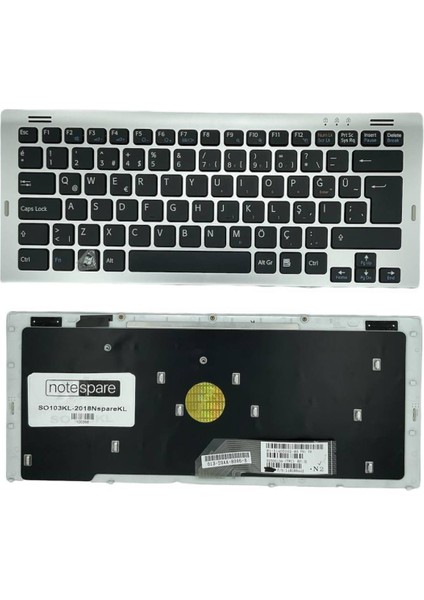 Sony ile Uyumlu Vaio VGN-SR490PDB, VGN-SR490Y, VGN-SR499DBB Notebook Klavye Gümüş Gri Tr