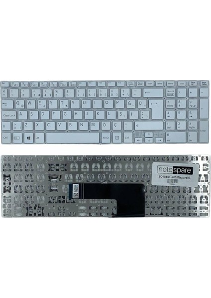 Sony ile Uyumlu Vaio Fit SVF1521J4E, SVF1521J6E, SVF1521J7E Notebook Klavye Beyaz Tr
