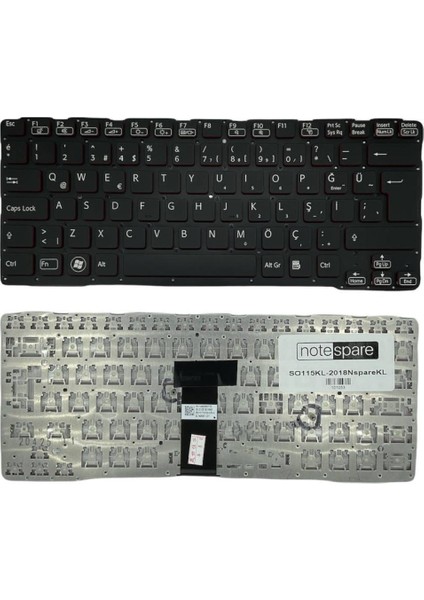Sony ile Uyumlu Vaio SVE14A25CXH, SVE14A25CXS, SVE14A27CXH, SVE14A290X Notebook Klavye Siyah Tr