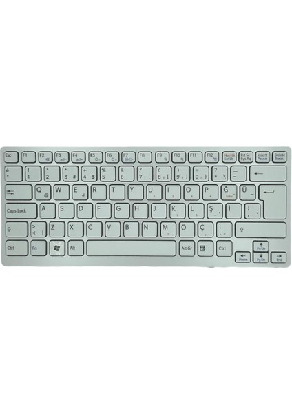 Sony ile Uyumlu Vaio VPC-CW27FX, VPC-CW27FX-W, VPC-CW28EC Notebook Klavye Beyaz Tr
