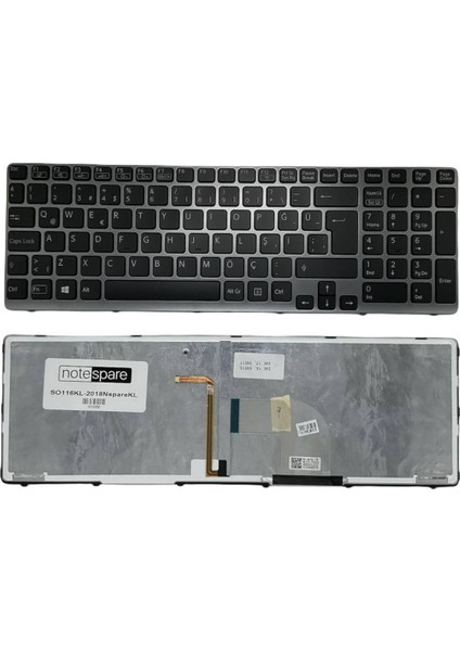 Sony ile Uyumlu Vaio SVE1513T1R, SVE1513U1E, SVE1513U1R Notebook Klavye Işıklı Siyah Tr