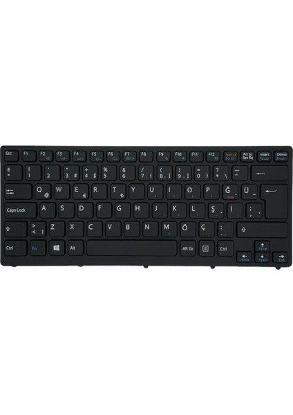 Sony ile Uyumlu Vaio VPC-CW13FX/P, VPC-CW14FX/P, VPC-CW1E8R/WU Notebook Klavye Siyah Tr