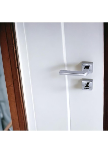 Tog Krom Renk Wc Banyo Kapı Kolu Kare Rozetli Kapı Kolları Sağa ve Sola Uygun Kulpu fiyatları