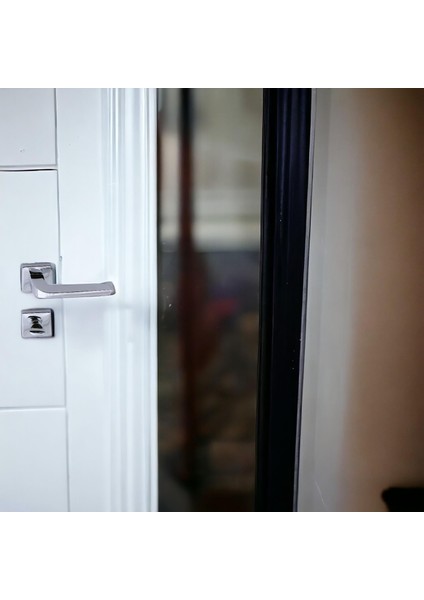 Tog Krom Renk Wc Banyo Kapı Kolu Kare Rozetli Kapı Kolları Sağa ve Sola Uygun Kulpu modelleri