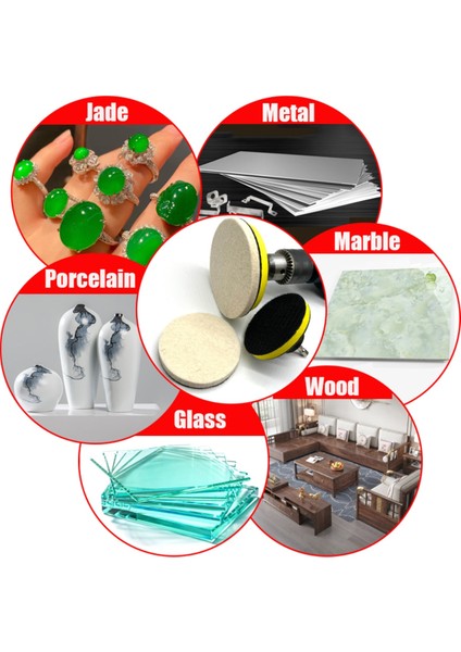 Yün Keçe Parlatma Pedi 115MM Destekli Pad Matkap Adaptörü Seti Cam Metal Çelik Parlatma Polisaj Seti modelleri