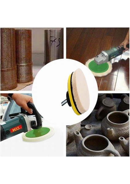 Yün Keçe Parlatma Pedi 115MM Destekli Pad Matkap Adaptörü Seti Cam Metal Çelik Parlatma Polisaj Seti fırsatları