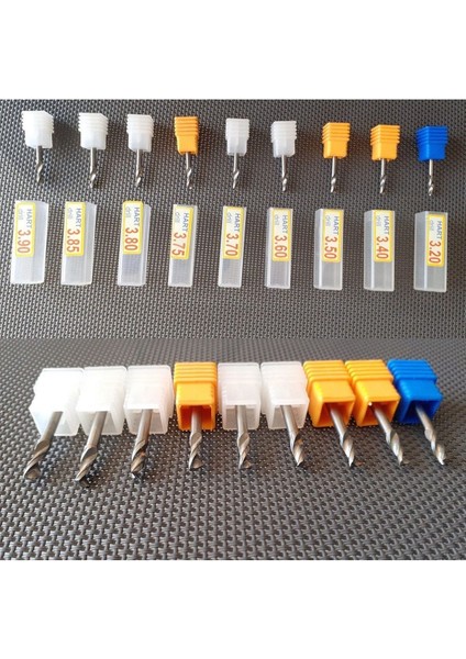Kalıpçı Tornacı Delme Cnc Router Kesici Karbür Uç Seti 3.20MM 3.50MM 3.90MM Carbide Matkap 3lü