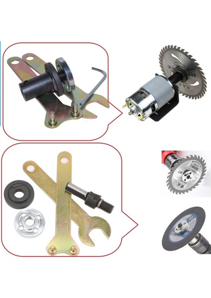 6mm Motor Kaplini ve Matkap Için 2li Disk Bağlama Adaptör Aparat Seti Okul Proje Ödev Uygulama Arge