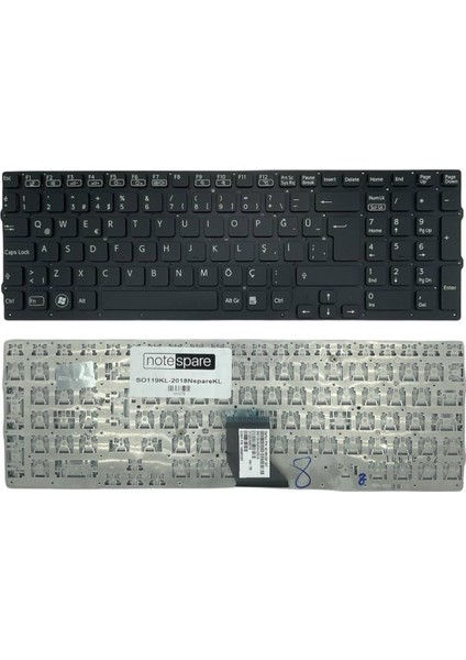 Sony ile Uyumlu Vaio VPCCB3C5E, VPCCB3M1E, VPCCB3P1E, VPCCB3S1E Notebook Klavye Siyah Tr