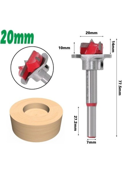 Ahşap Freze Ucu 20MM Panç Karot Stoperli Matkap Yuvarlak Açma Bıçağı Derinlik Ayarlı Panc Bıçak