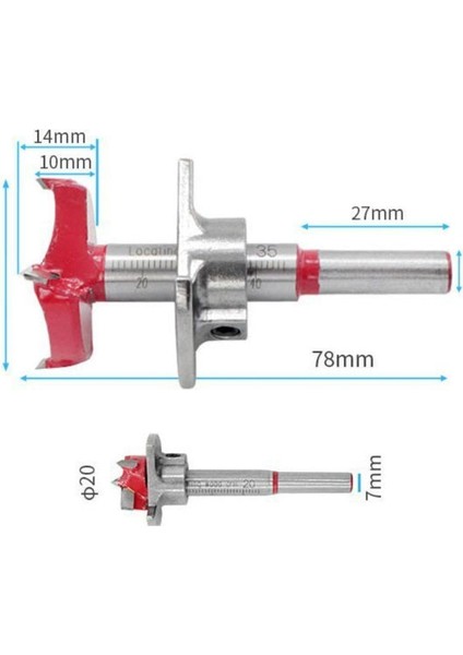 Ahşap Freze Ucu 20MM Panç Karot Stoperli Matkap Yuvarlak Açma Bıçağı Derinlik Ayarlı Panc Bıçak
