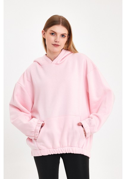 Pembe Hoodie, Oversize Hoodie, Kadın Hoodie, Kanguru Cepli Hoodie, Lastikli Hoodie fiyatları